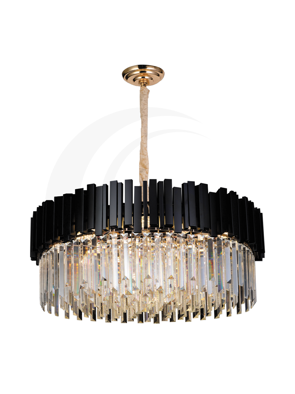 Pendente de Cristal com Detalhes em Preto