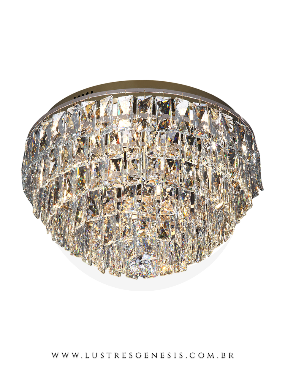 Lustre Plafon de Cristal Luor Dourado