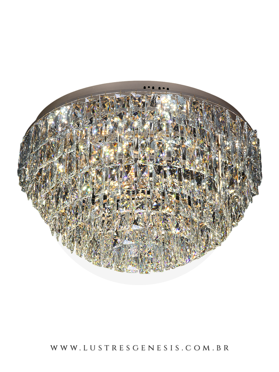Lustre Plafon de Cristal Luor Dourado