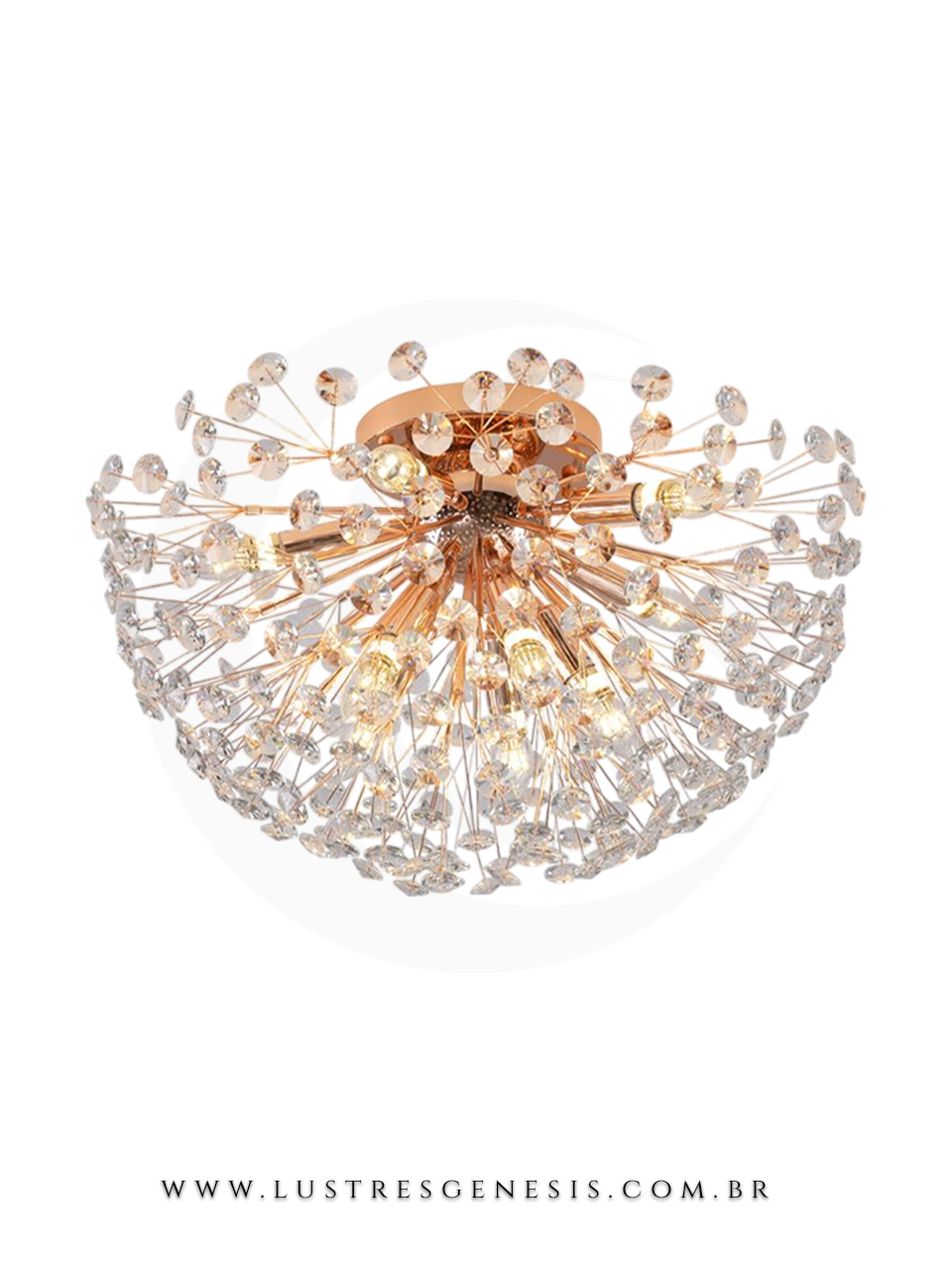 Plafon Moderno Dente de Leão 60cm LED para Quartos, Hall, Escritório e Lavabos - Sindora • DCX01228 Lustres Gênesis loja online de Lustres e Iluminação Decorativa