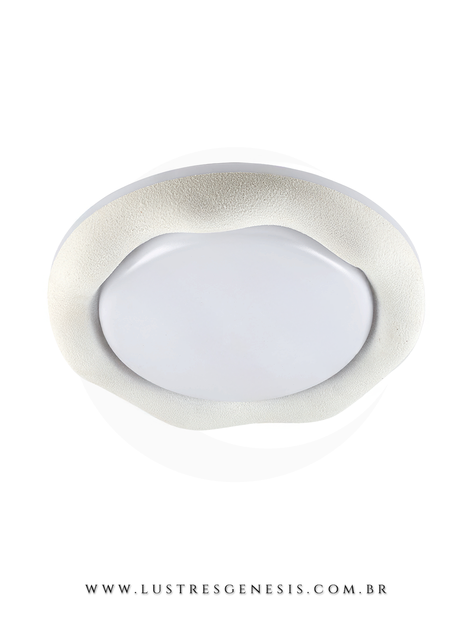 Lumin&aacute;ria Plafon de Sobrepor Redonda Branca 28+28W Bivolt