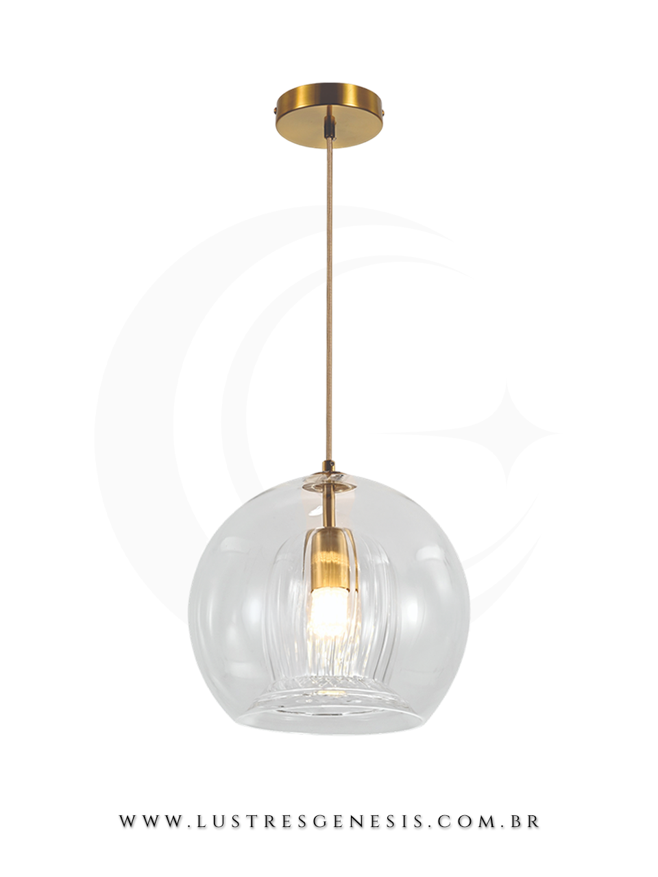 Luminaria Pendente Moderna Metal Bronze Vidro Transparente ou Âmbar E14 20x20cm, Cabeceira de Cama, Lavabo, Balcao de cozinha
