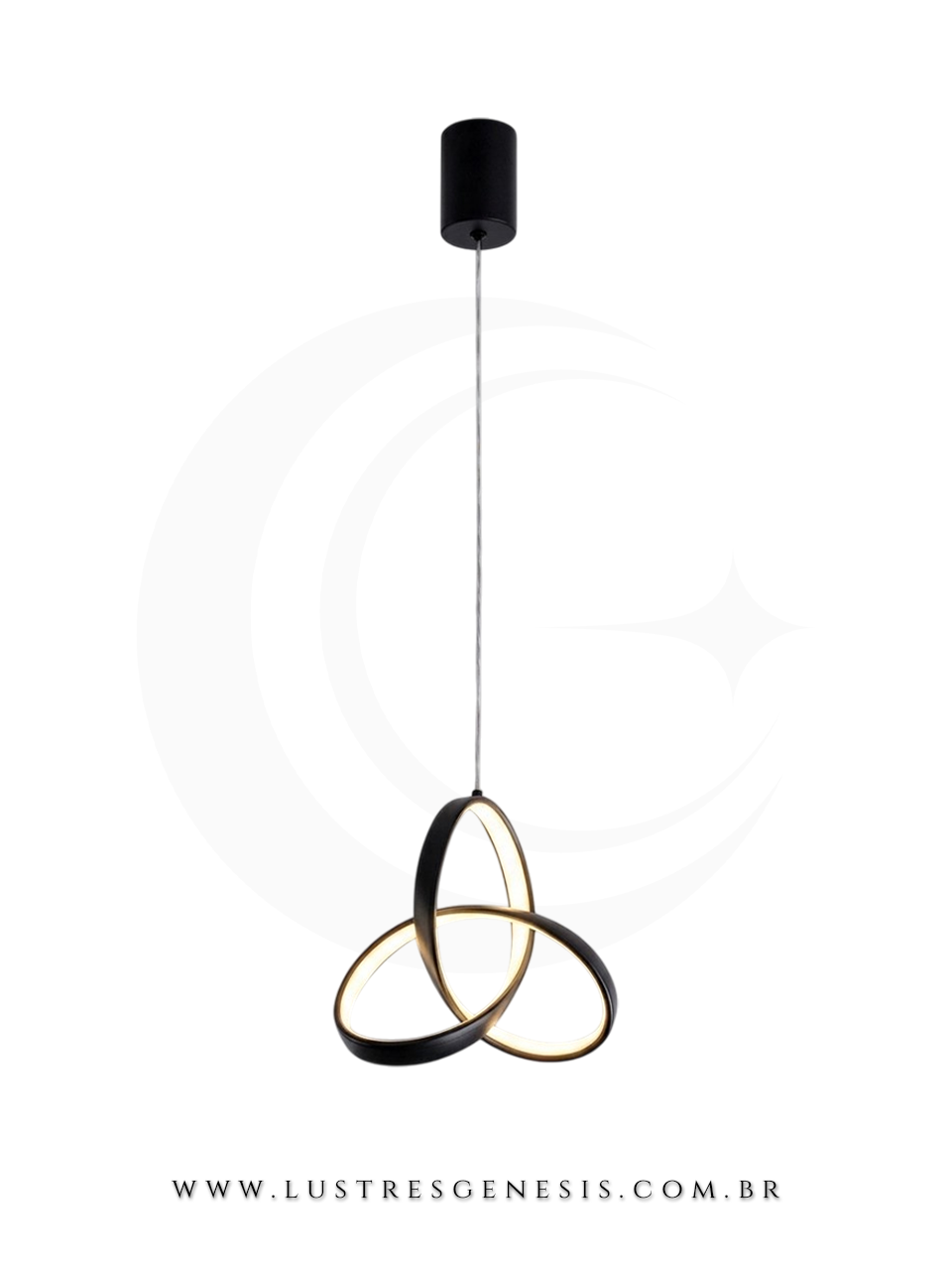 O Lustre Pendente em metal e silicone une elegancia e sofistiacao para o seu ambiente. Com LED integrado de 18W na luz amarela 3000K bivolt