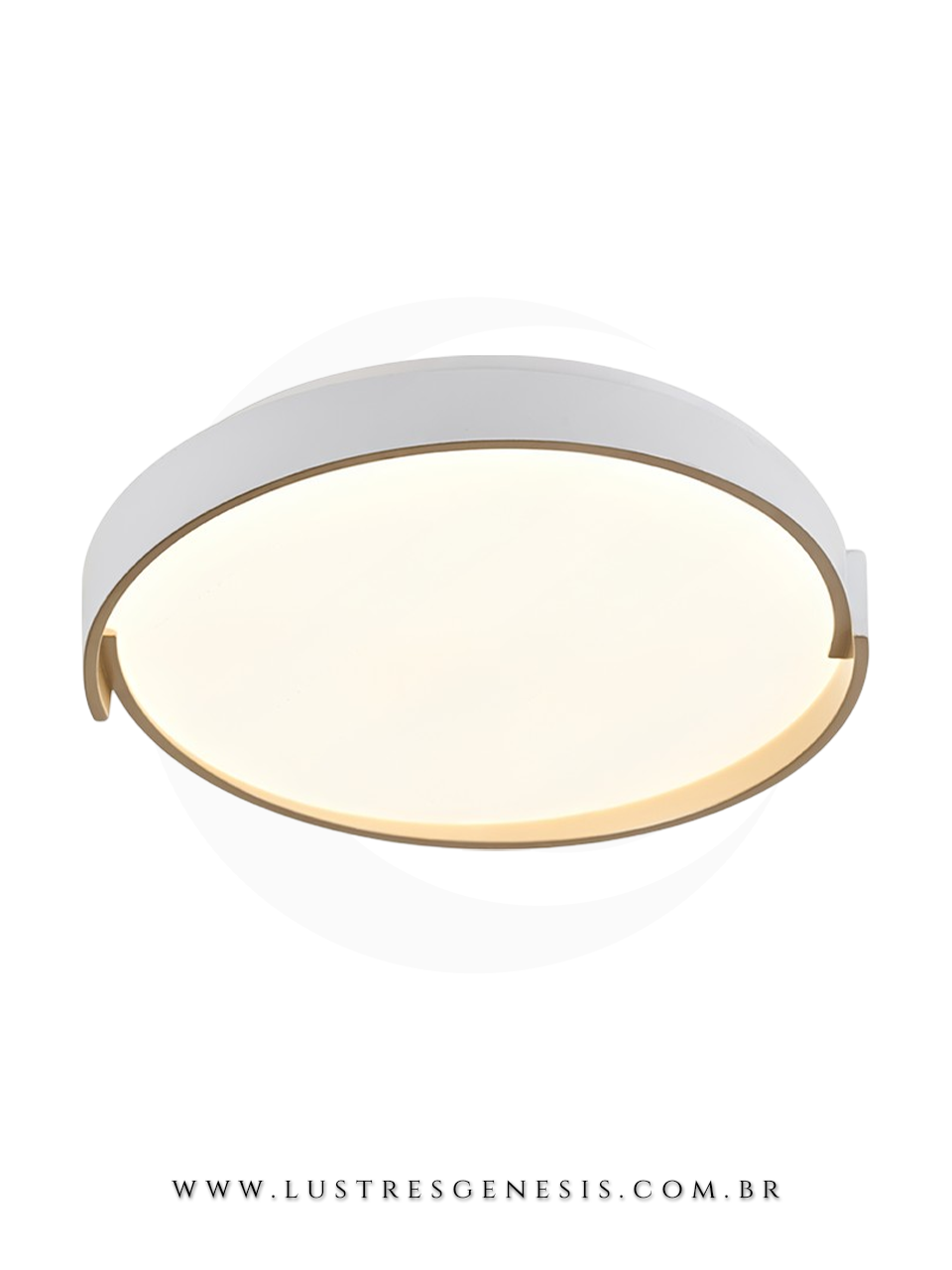 Plafon redondo Branco com LED quente, neutro e frio ideal para quartos, sala de estar, corredor, hall e escrit&oacute;rio.