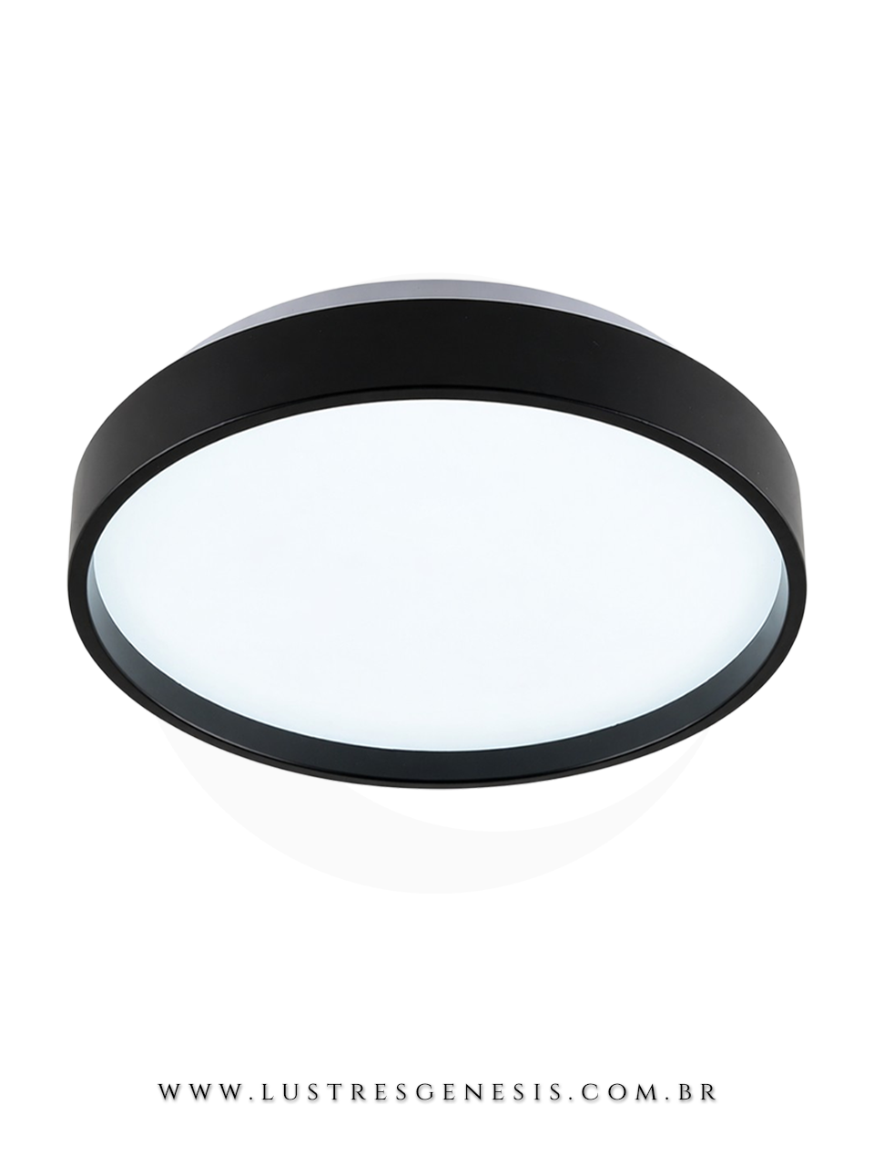 Plafon redondo Preto com LED quente, neutro e frio ideal para quartos, sala de estar, corredor, hall e escrit&oacute;rio.