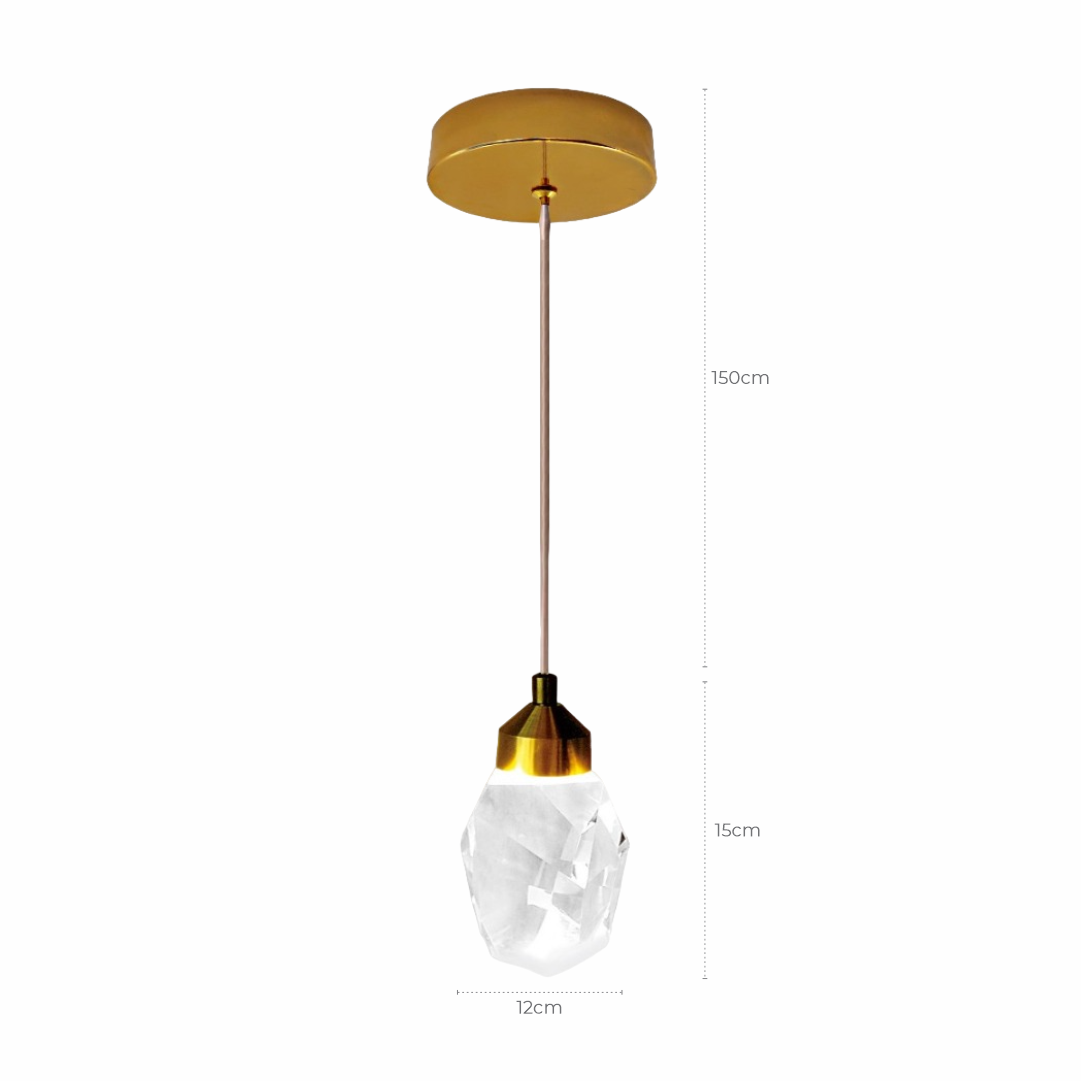 Luminária de teto pendente moderno Brock com design em cristal e acabamento dourado DCD02103  Lustres Gênesis - o melhore site da Internet para comprar Lustre SINDORA
