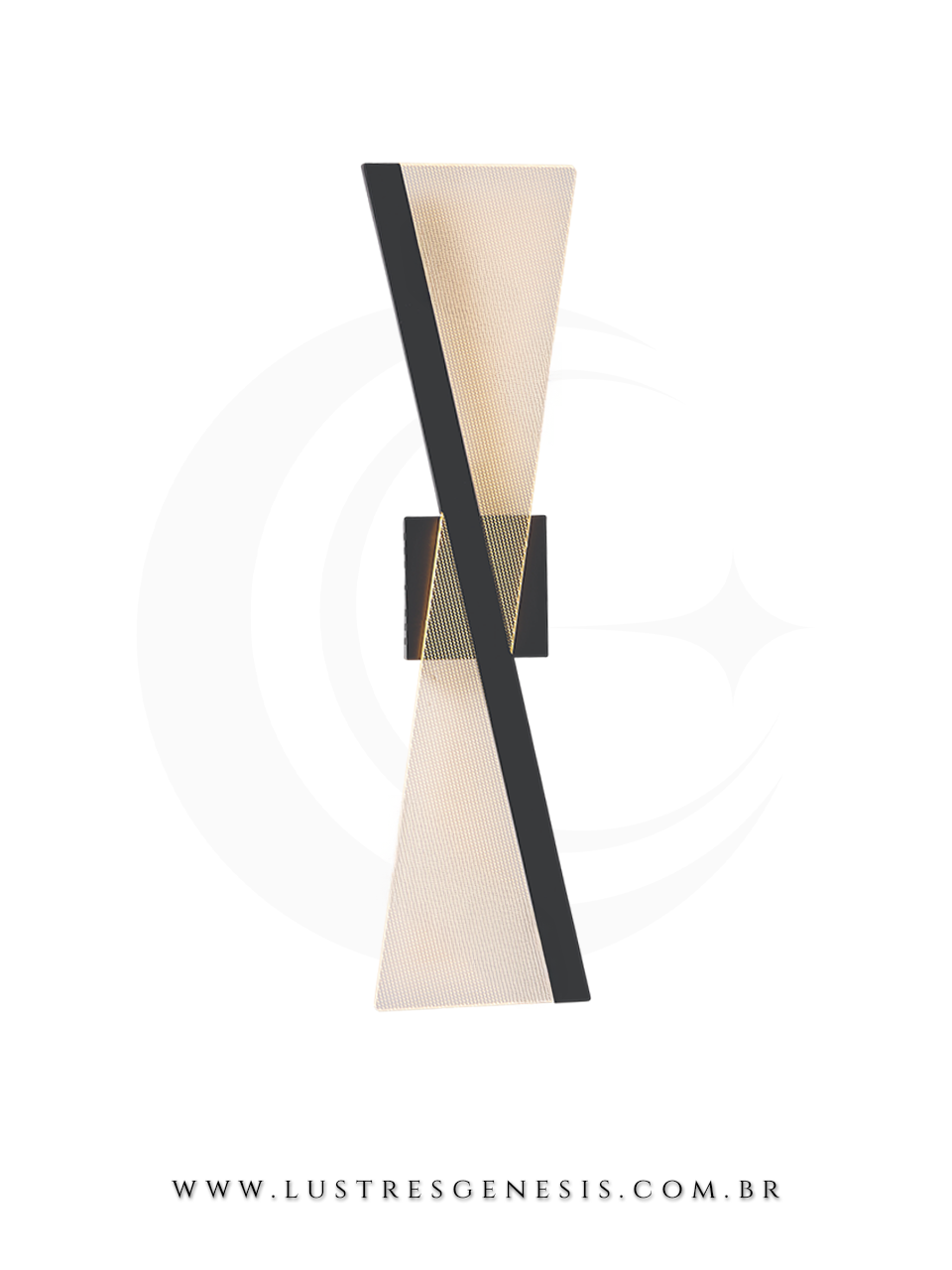 umin&aacute;ria Arandela Design Escultural Dourado ou Preto 60cm