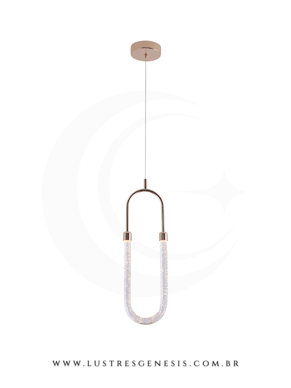 Pendente de Vidro Dourado Solares