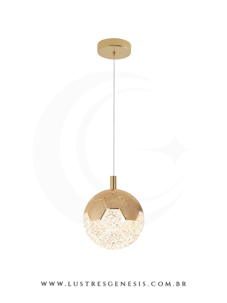 Pendente de Vidro Dourado Solares