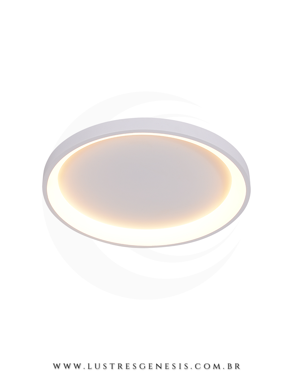 Plafon redondo preto com LED quente de 3600 l&uacute;mens, modelo Nexo &Oslash;38cm, ideal para quartos, sala de estar, corredor, hall e escrit&oacute;rio.