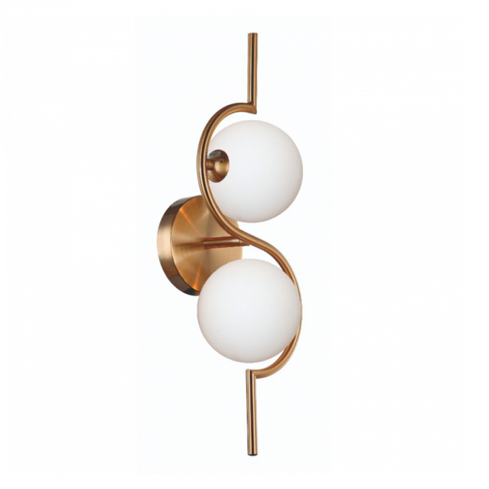 Arandela Deuce Moderno Bronze com vidros champagne, ideal para quarto, sala, escada, cabeceira de cama e lavabos. Lustres Gênesis loja online de Lustres e Iluminação Decorativa