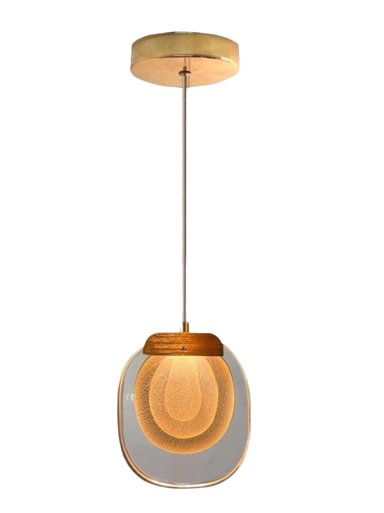 Luminária de teto pendente moderno Sedna de vidro dourado Lustres Gênesis loja online de Lustres e Iluminação Decorativa