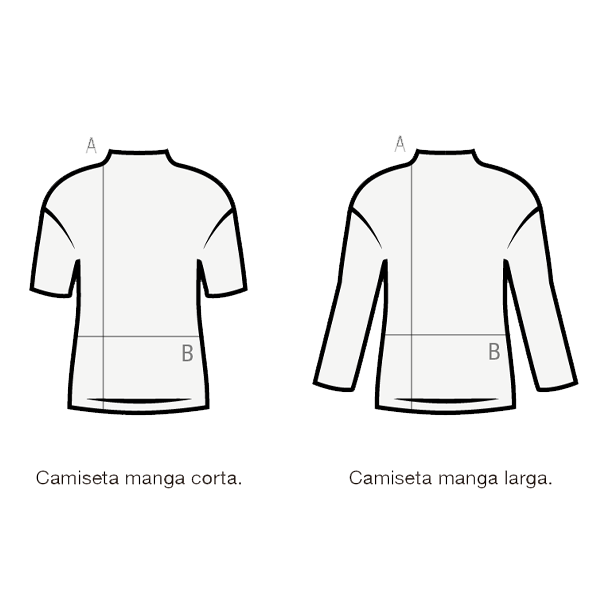 Tabla de talles de la camiseta UV para niños y niñas Nopal