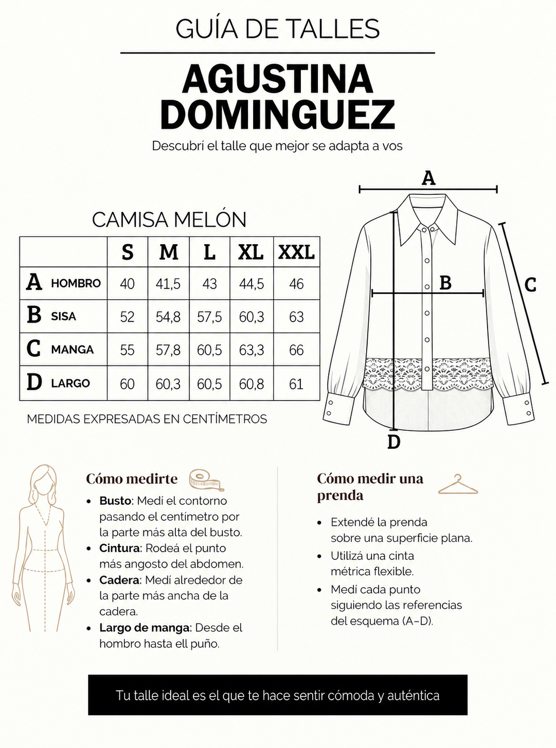 Tabla de talles de Camisa Melón Off White