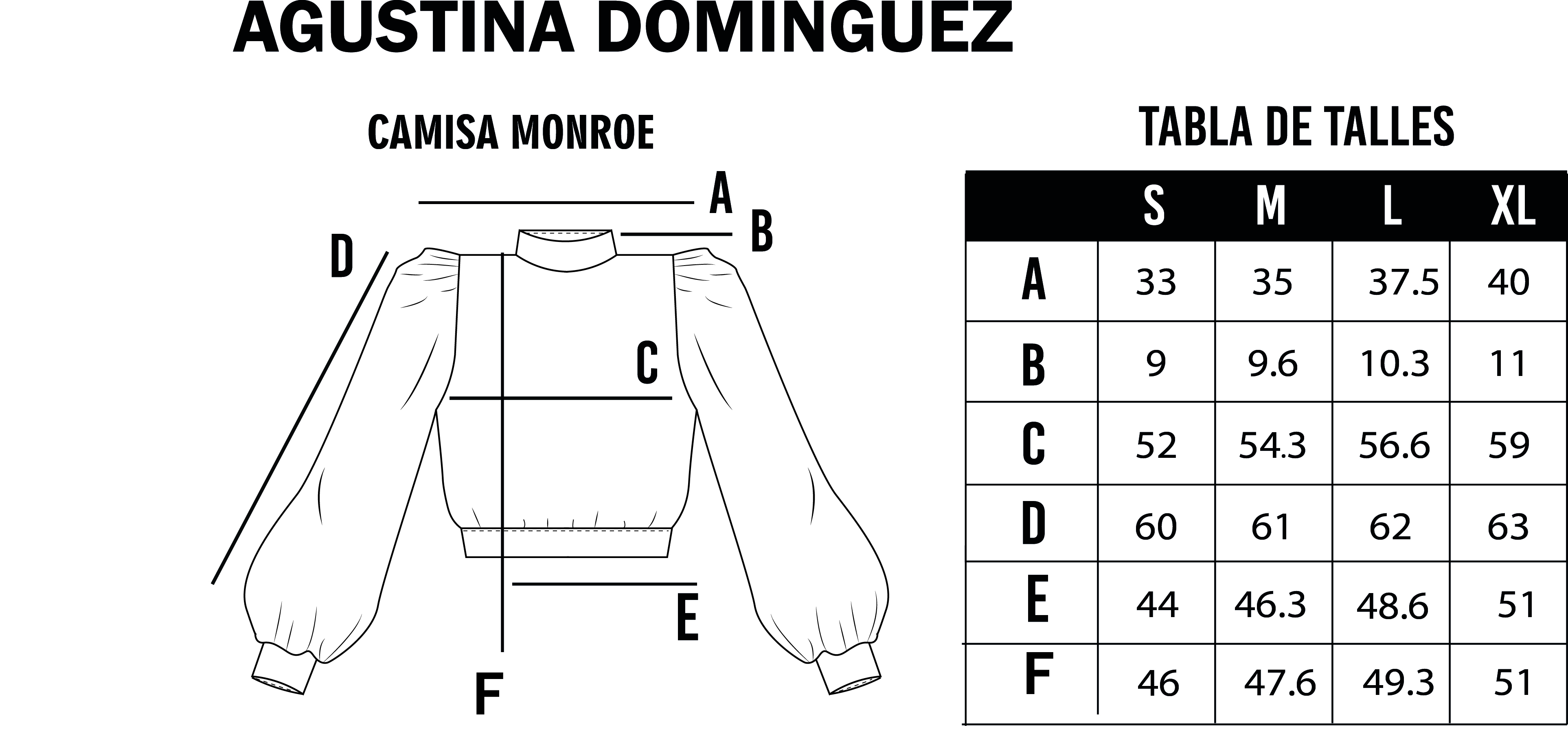 Tabla de talles de Camisa Monroe Marrón