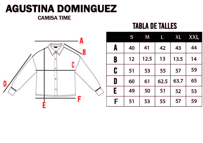Tabla de talles de Camisa Time Off White