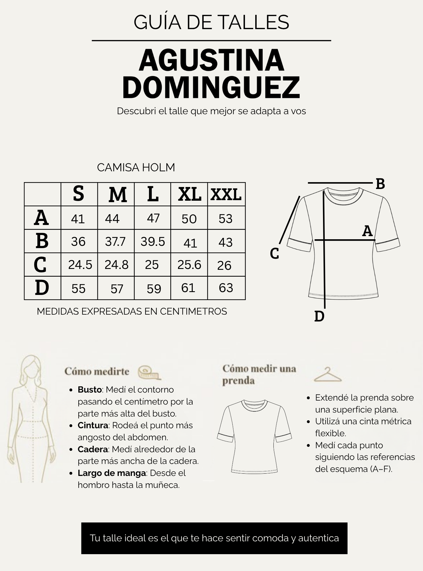 Tabla de talles de la Remera Kiss