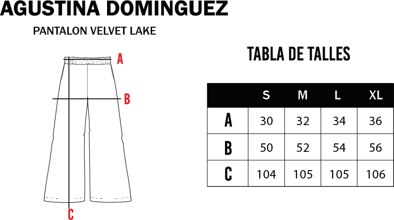 Tabla de talles de Pantalón Velvet Lake Leopardo