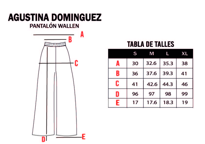 Tabla de talles de Pantalon Wallen Negro
