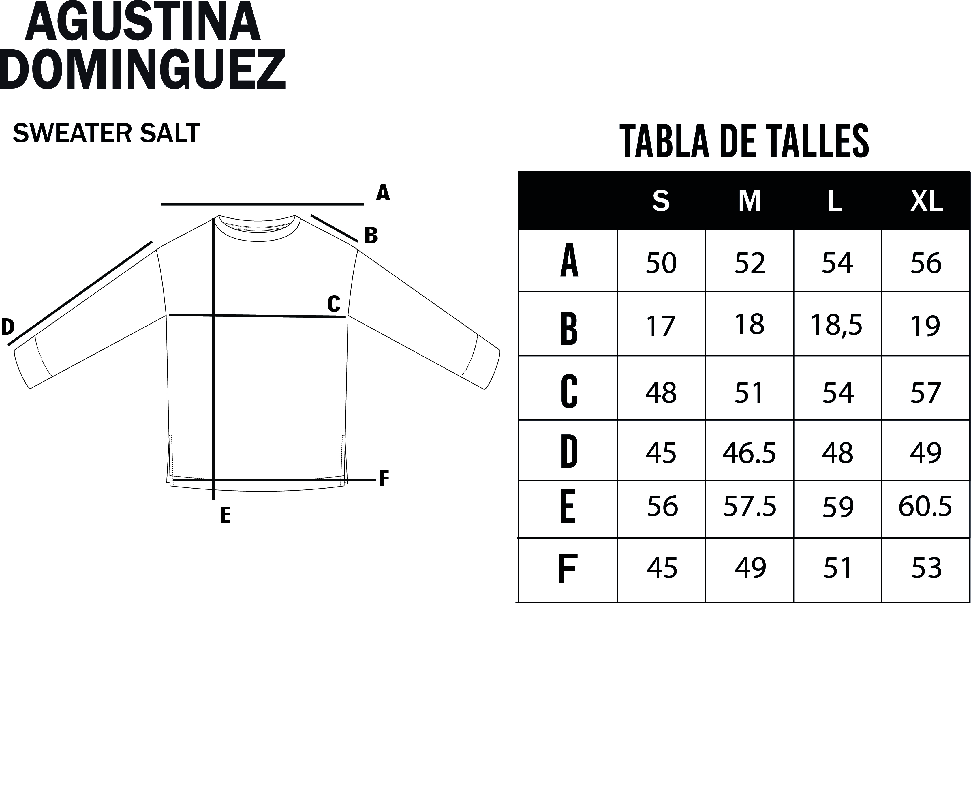 Tabla de talles de Sweater Salt Camel