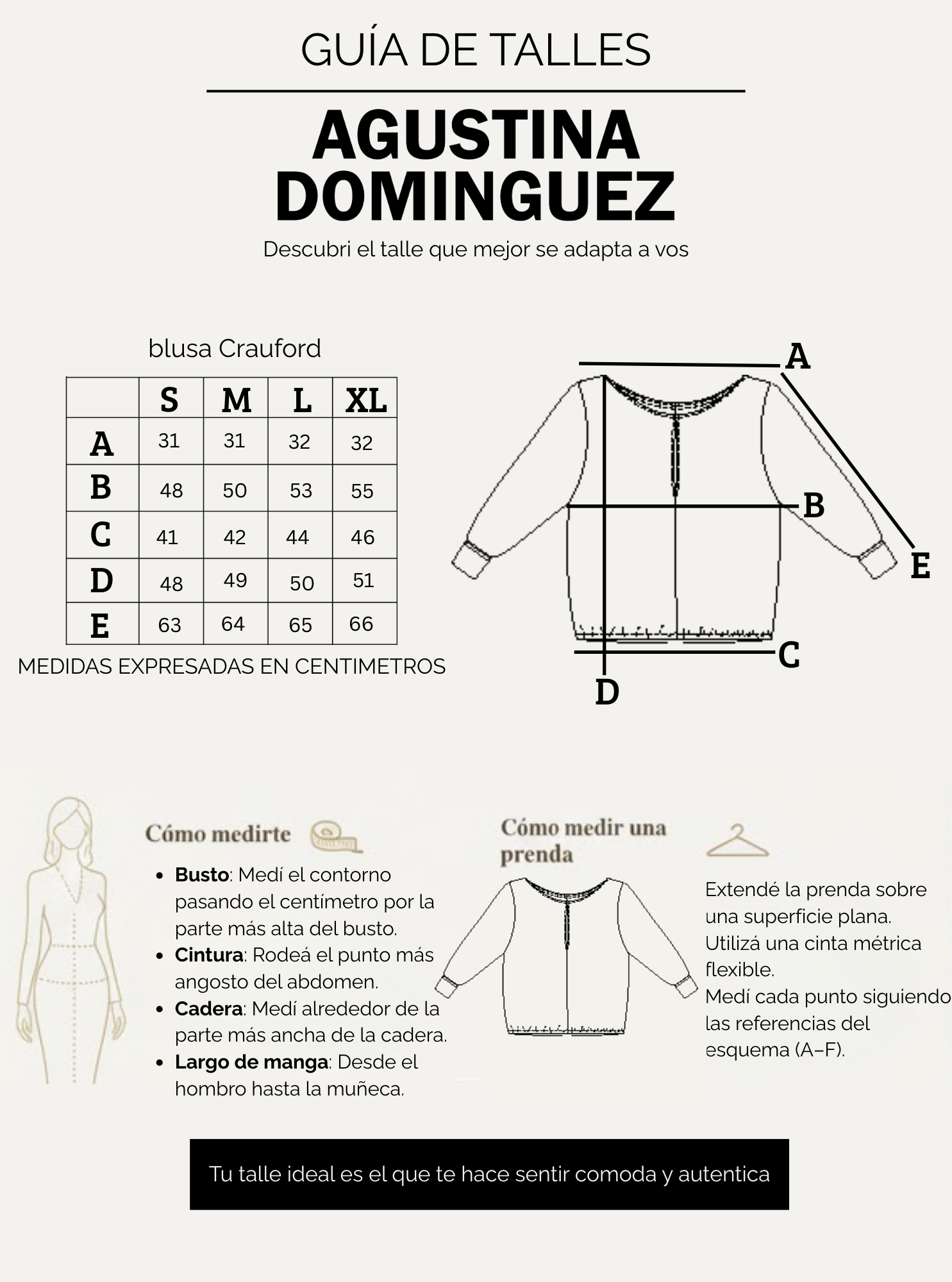 Tabla de talles de Blusa Crauford Rojo