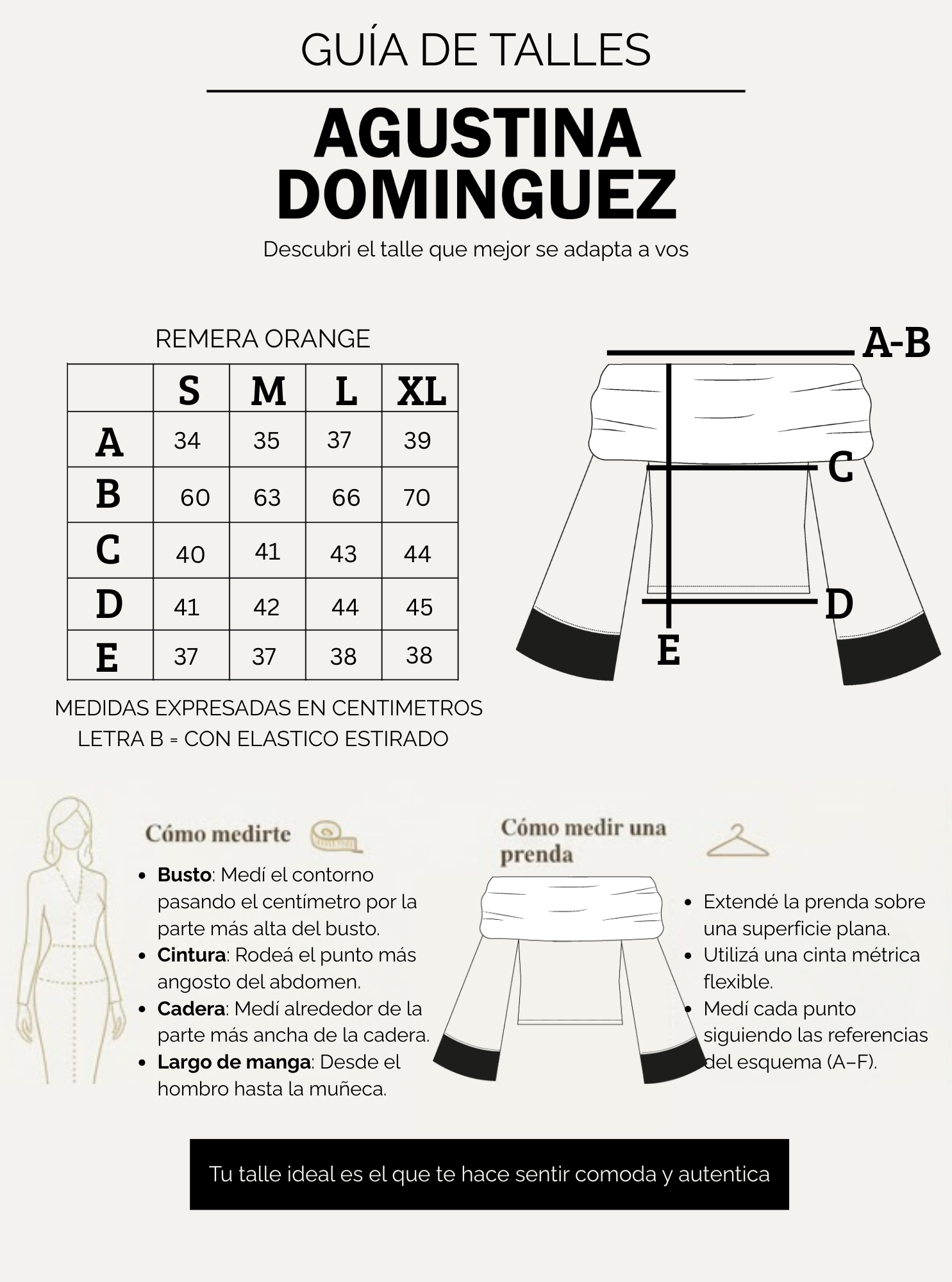 Tabla de talles de Remera Orange Off White