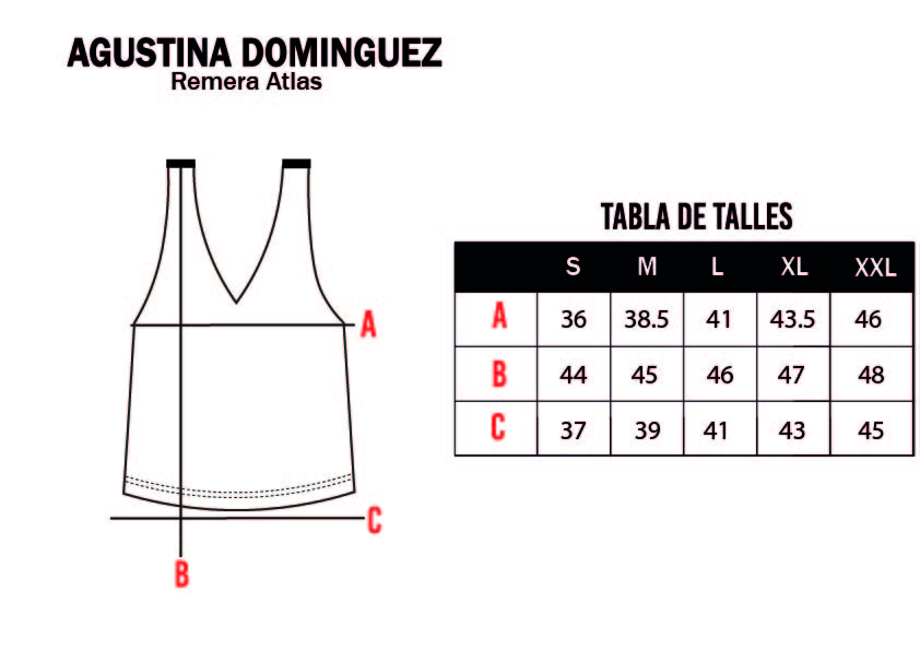 Tabla de talles de Remera Atlas Sand