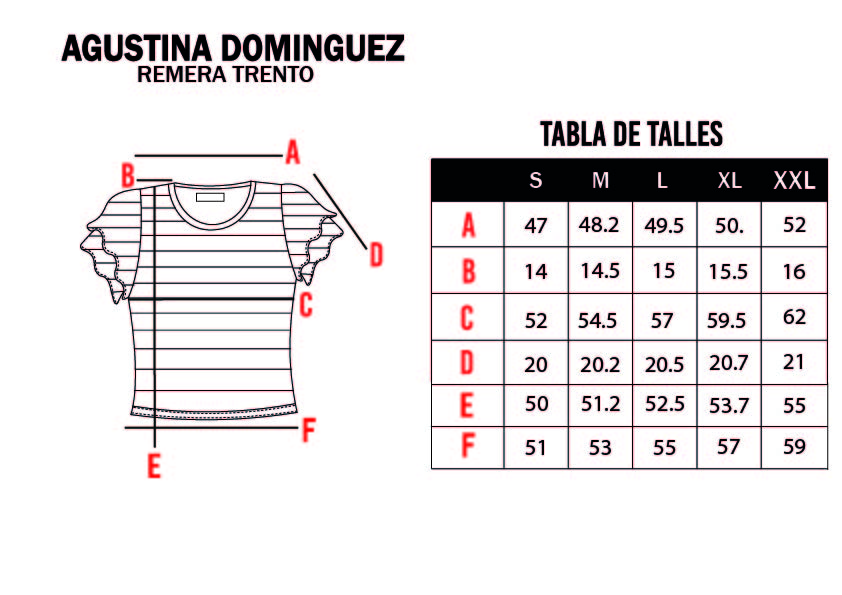 Tabla de talles de Remera Trenton Camel