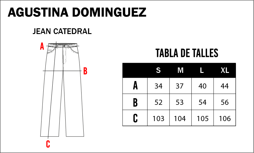 Tabla de talles de Jean Catedral