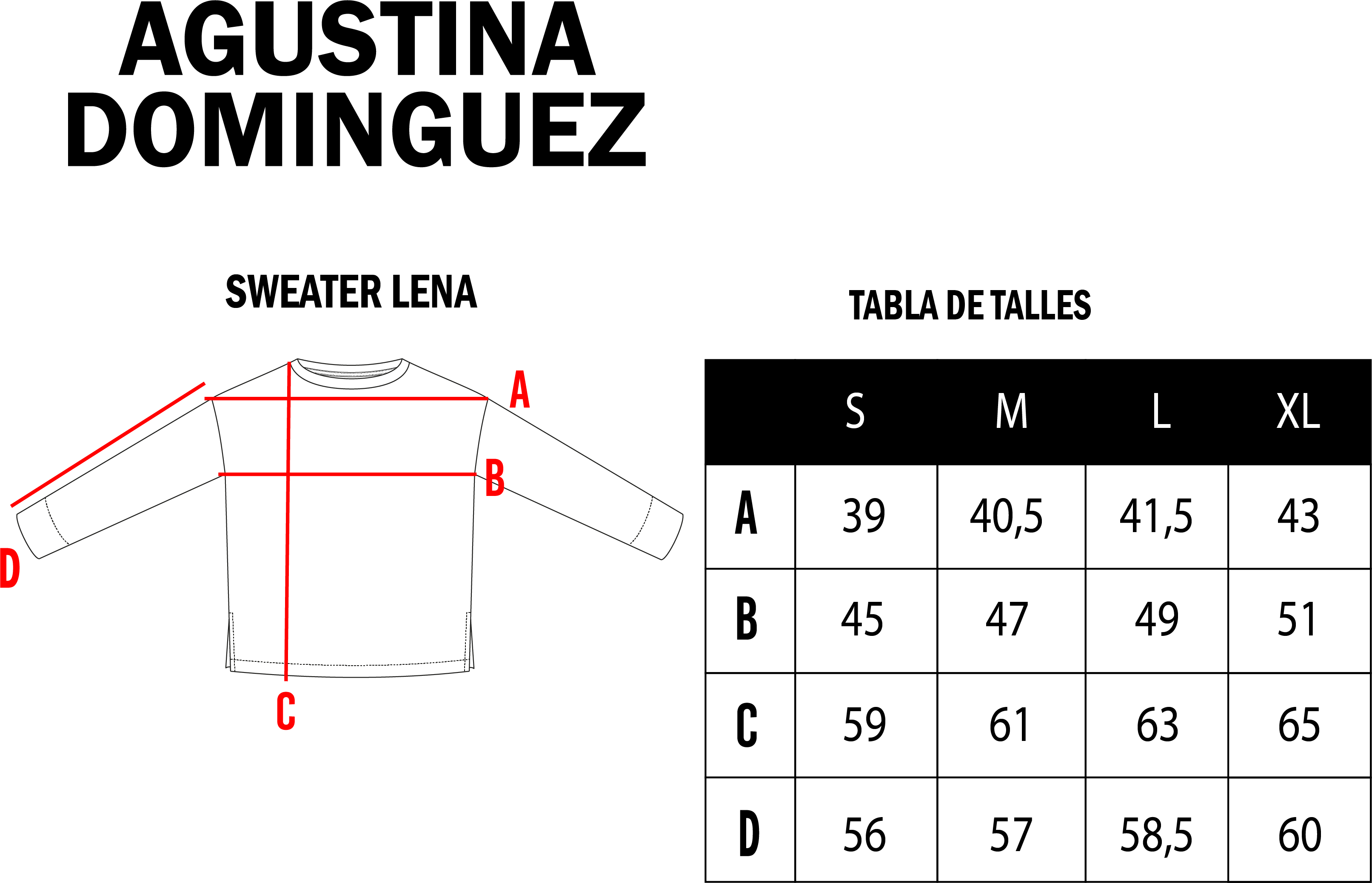 Tabla de talles de Sweater Lena Blanco