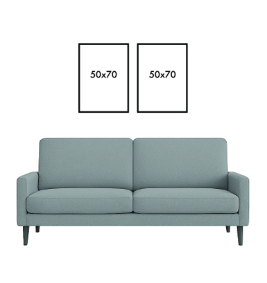 Opci&oacute;n A &mdash; tr&iacute;o parejo: 3 cuadros 50x70