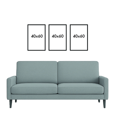 Opci&oacute;n C &mdash; galer&iacute;a: 1 cuadro 40x60, 2 cuadros 30x40