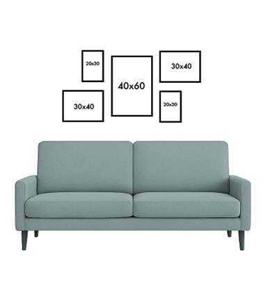 Opci&oacute;n D &mdash; galer&iacute;a: 1 cuadro 40x60, 2 cuadros 30x40
