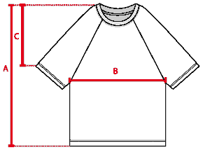 Medidas Remera ragl&aacute;n