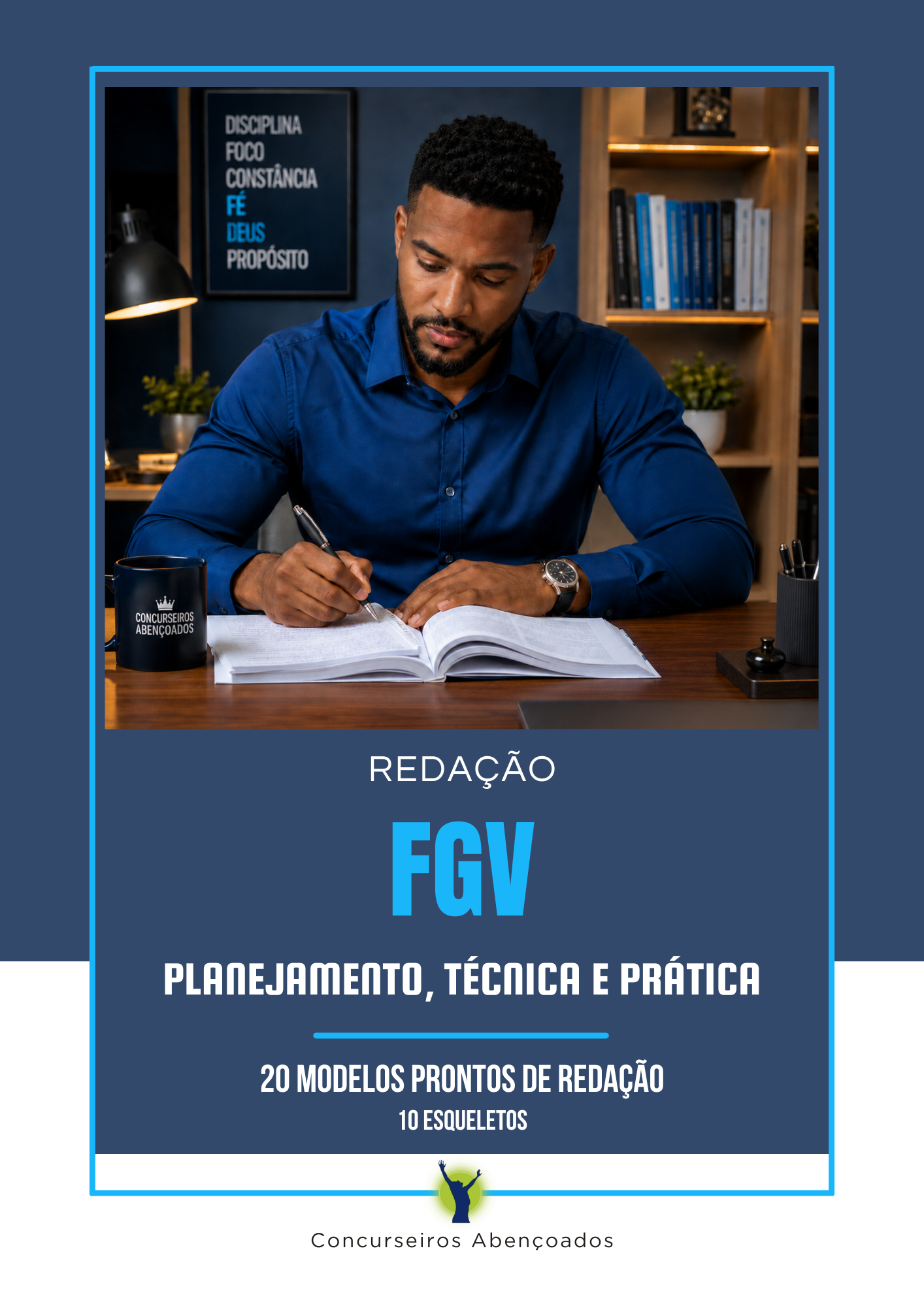 Capa do material Redação FGV - 20 Modelos Prontos e 10 Esqueletos