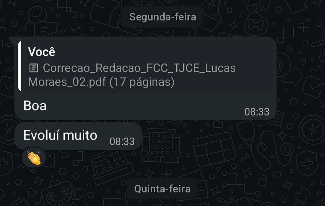 Depoimento de aluno sobre o serviço de correção — 11