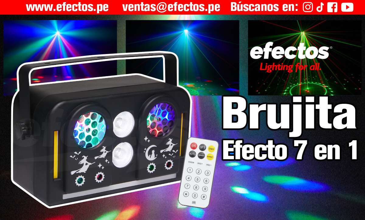 Efecto 7 en 1 Brujita Luces DJ Dmx Fiestas Eventos
