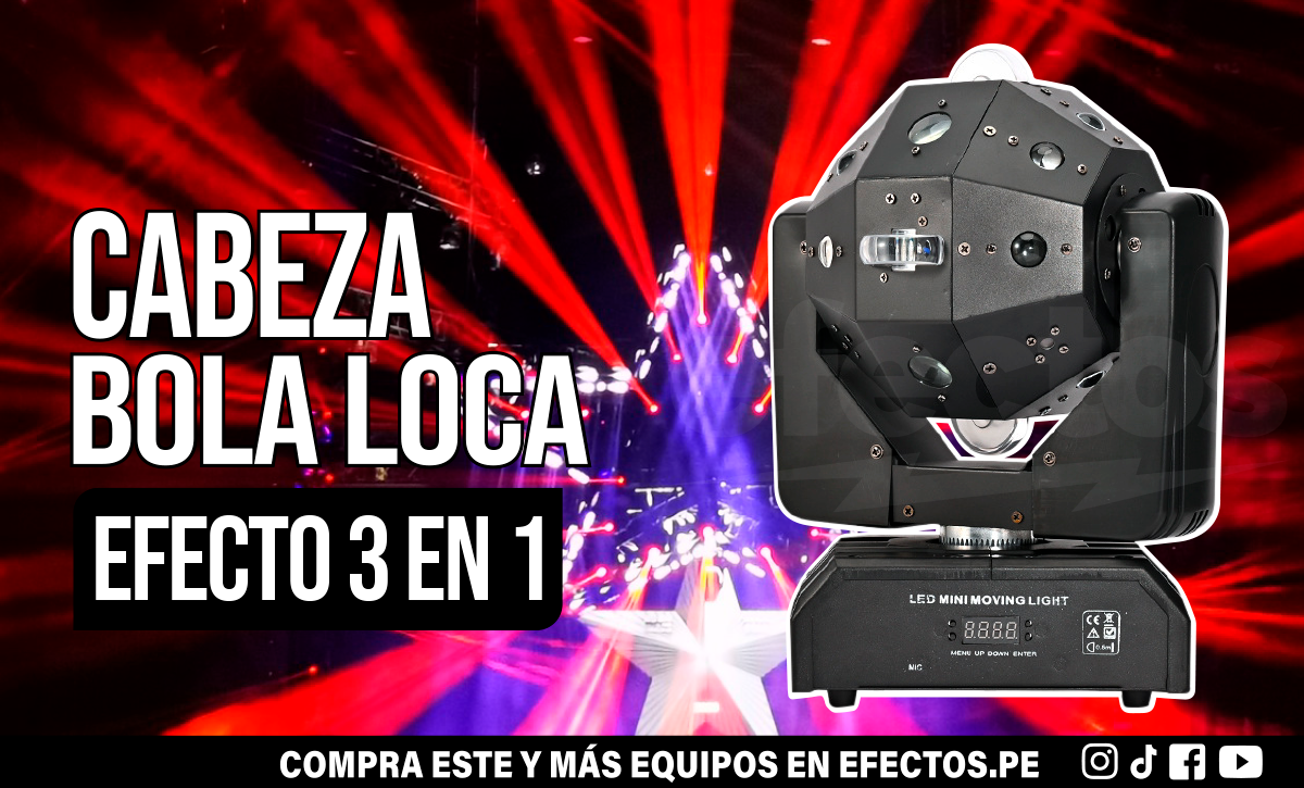 Bola Loca 3 en 1 Beam Láser RG Strobo Dmx Luces para Dj Disco