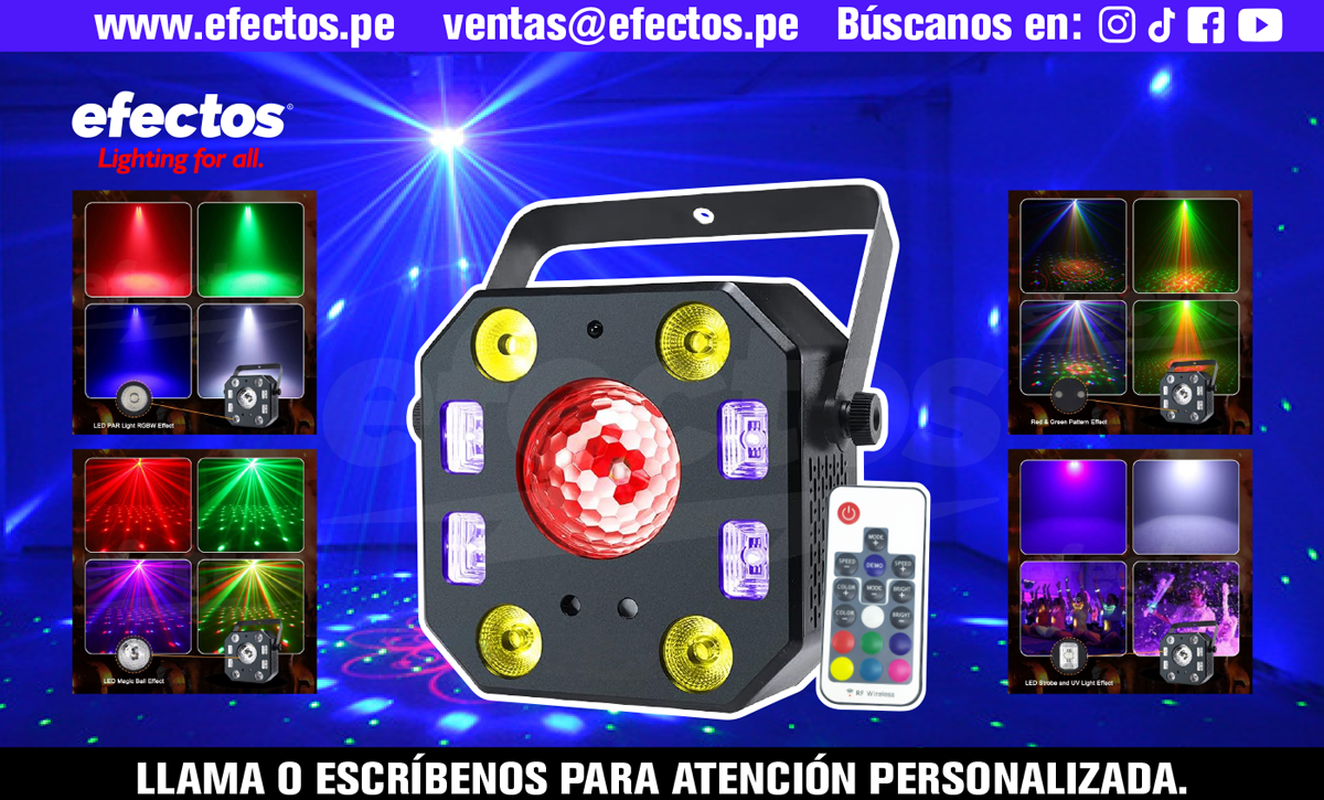 Luces y Efectos 5 en 1 UV Dmx Dj Discoteca Karaoke