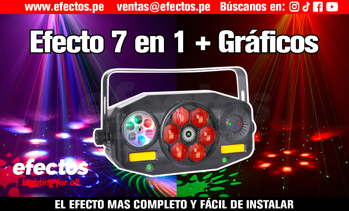 Luces para Fiestas Efecto 7 en 1 Dmx Bar Karaoke