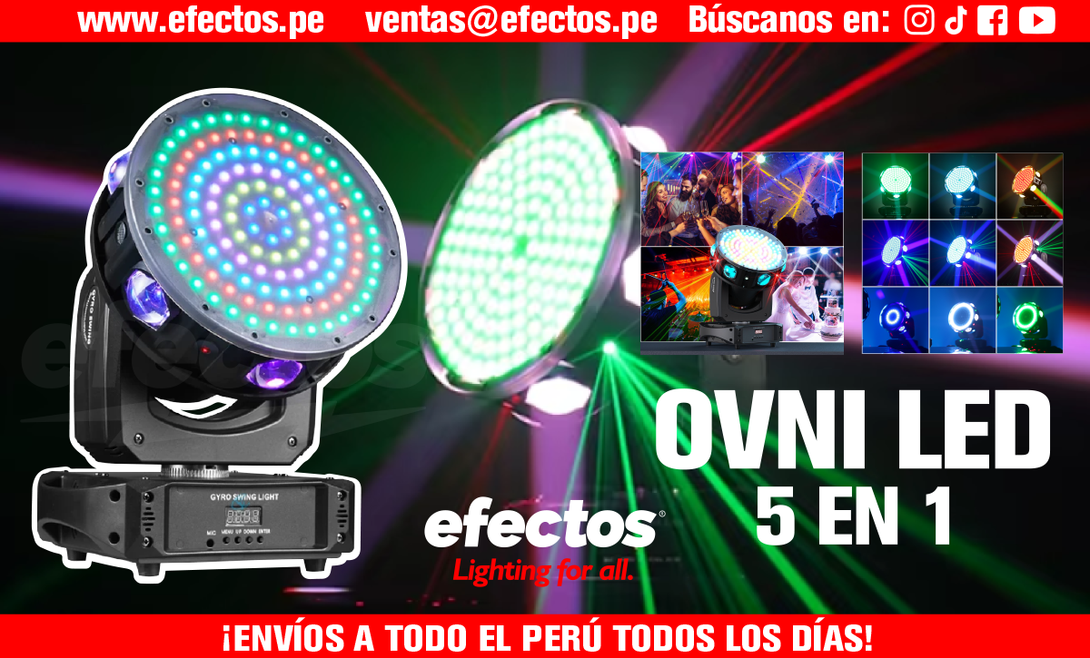 Ovni LED 5 en 1 Dmx Efecto Luces Dj Discoteca Karaoke