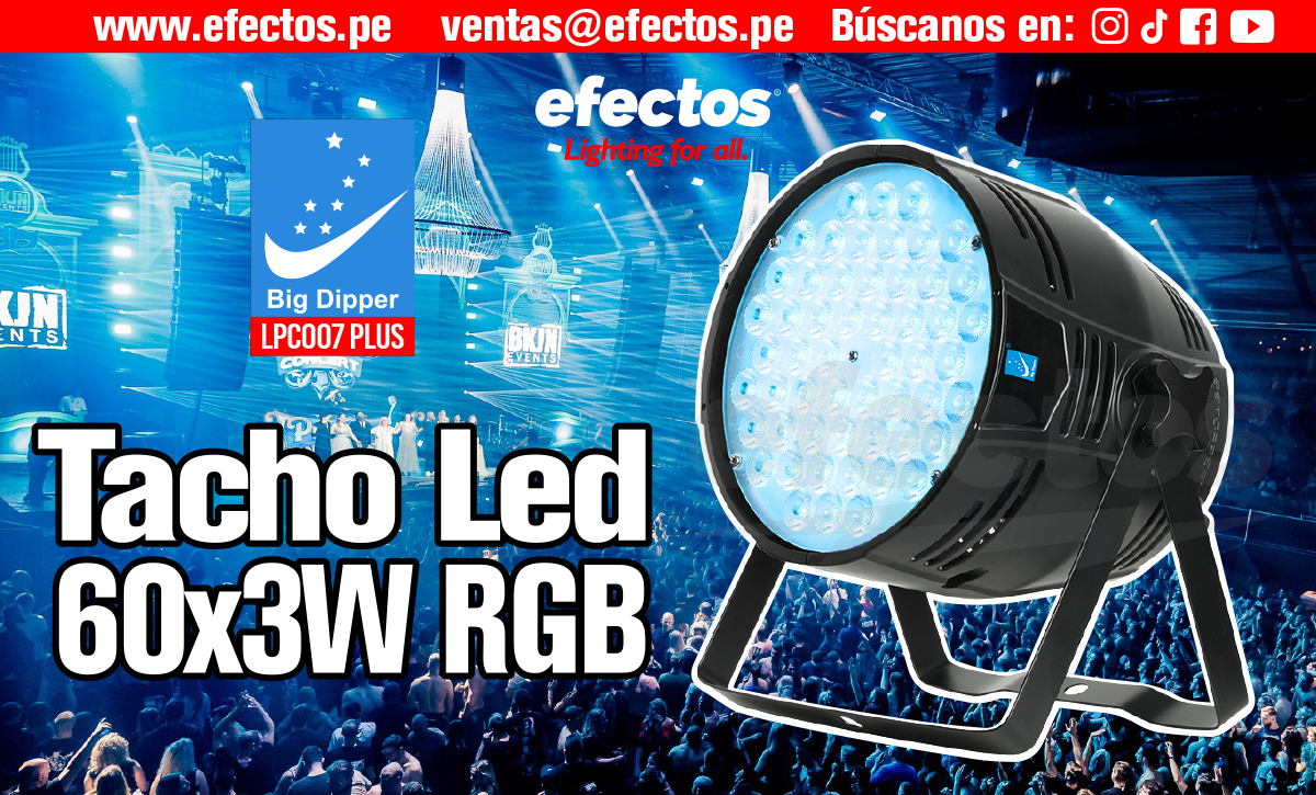 Tacho Par LED 54x3W LPC007 Bigdipper Dmx DJ Escenario