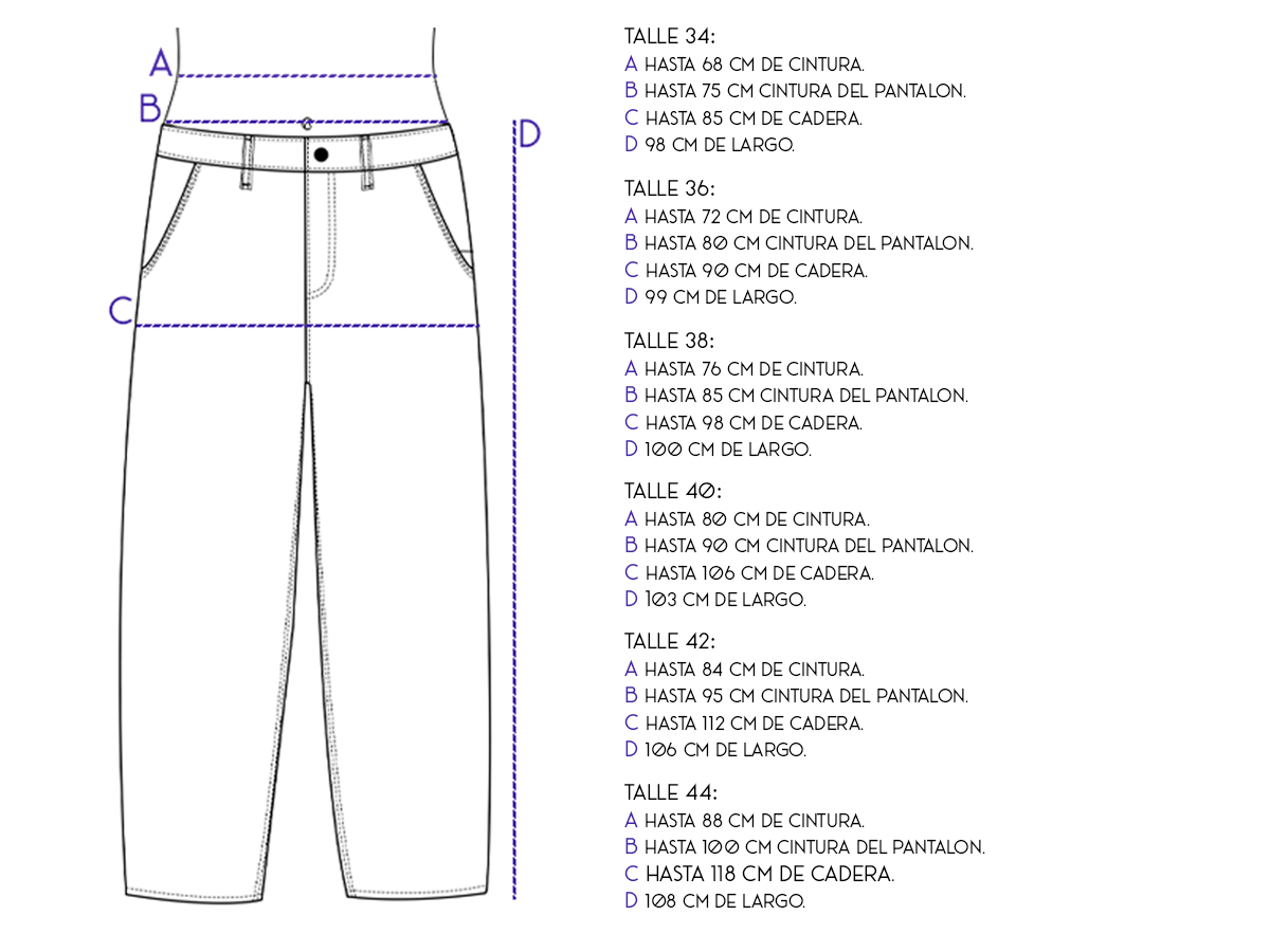 Tabla de talles pantalon Japndi