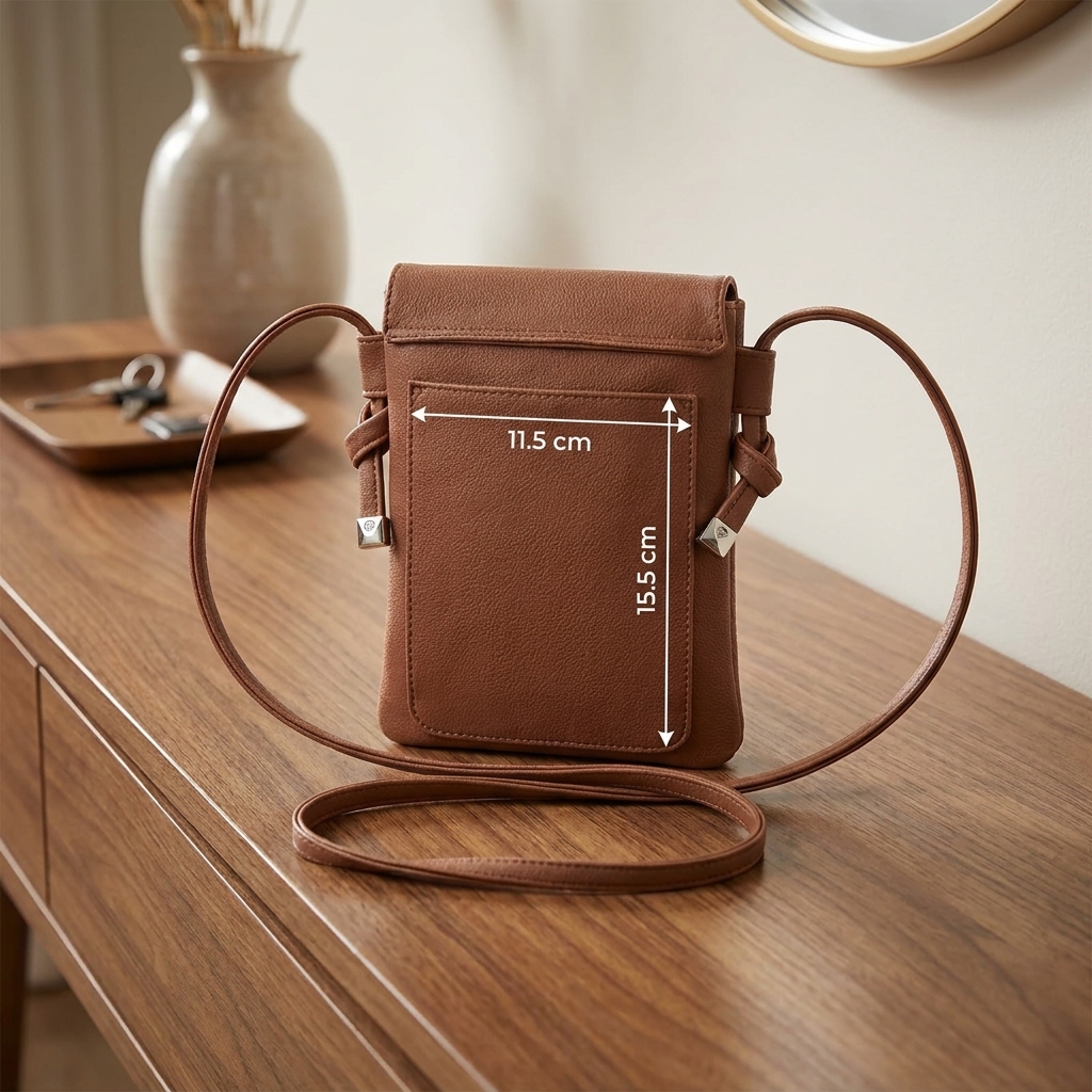 Bolsa tiracolo pequena porta celular bege