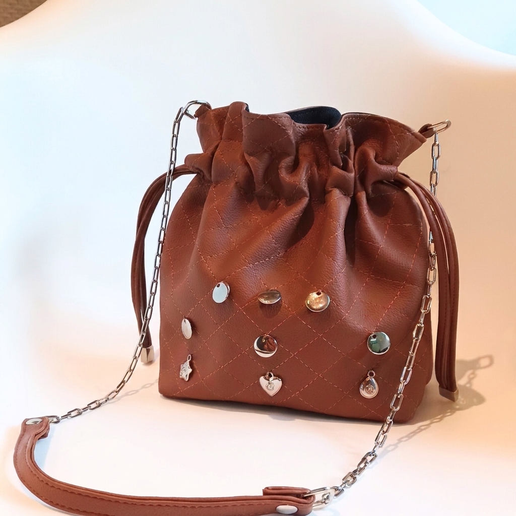bolsa boho bucket bag caramelo