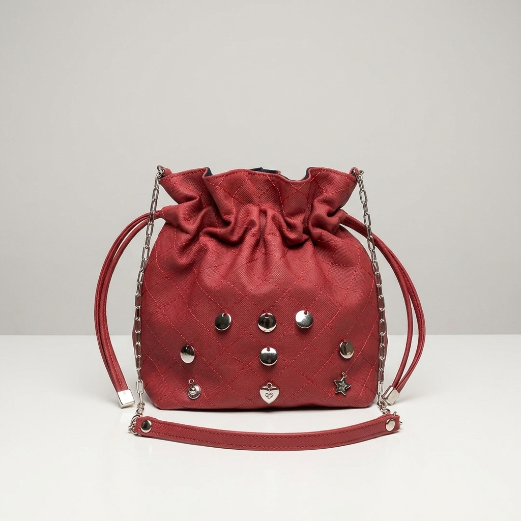 bolsa boho baucket bag cereja bolsa saco