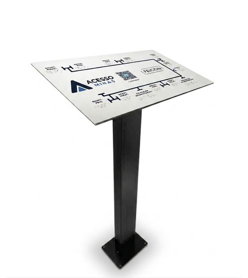 Pedestal Slim com Mapa T&aacute;til