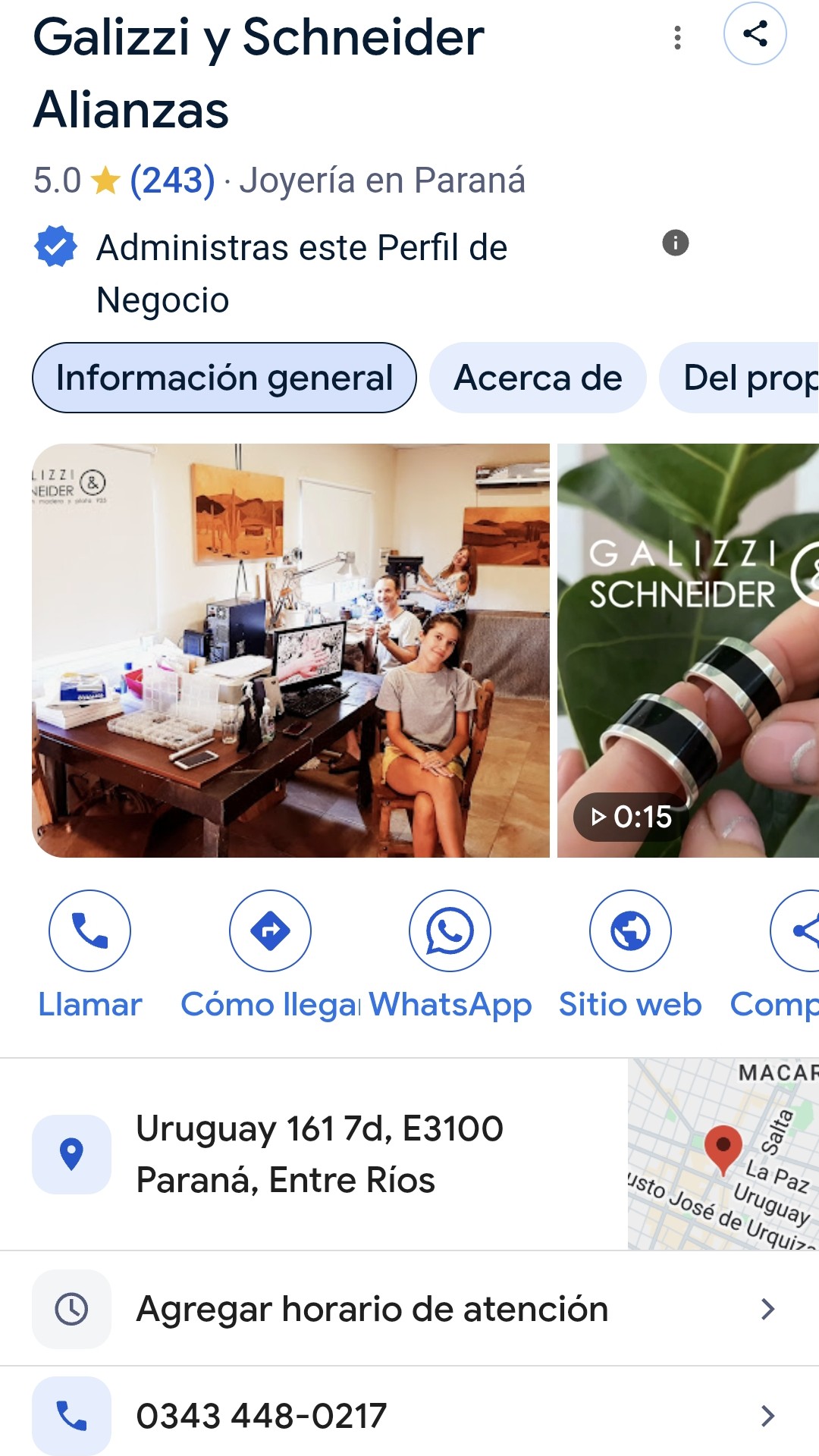 Opiniones sobre Galizzi y Schneider Alianzas en Google Mapas