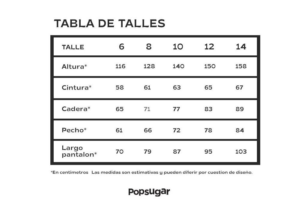 tabla talles