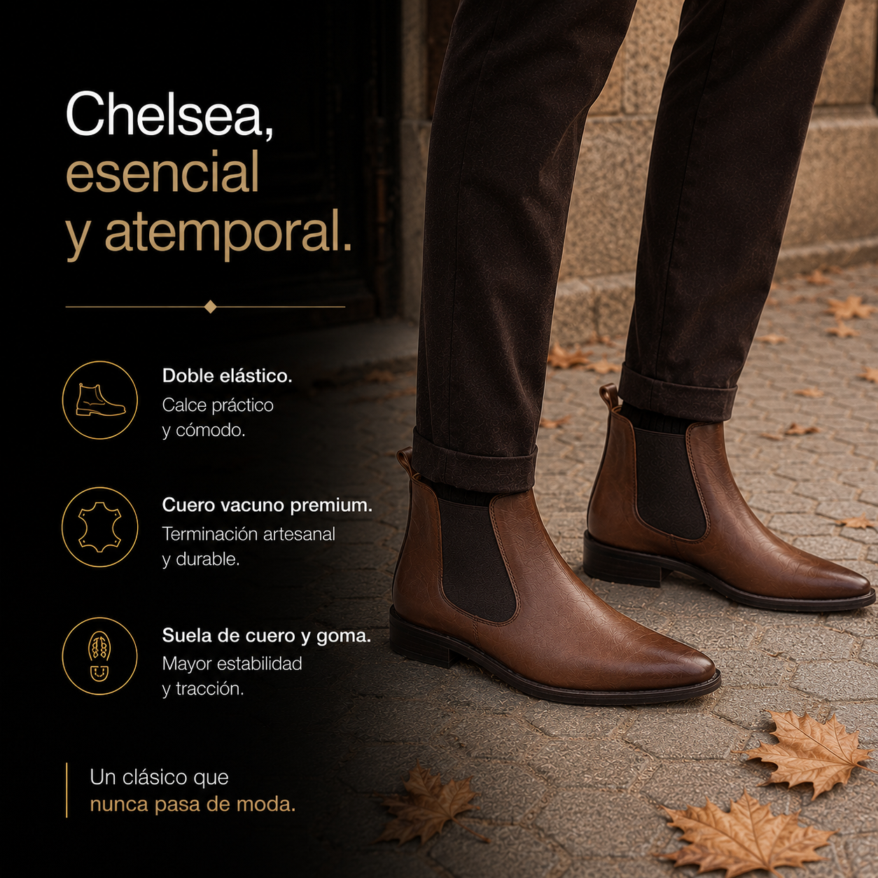 Bota Chelsea 9055 marr&oacute;n - beneficios